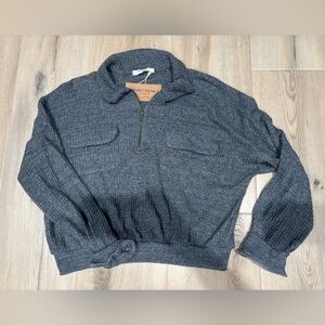 Project Social T Gray Zip Up Sweater with Relaxed Fit